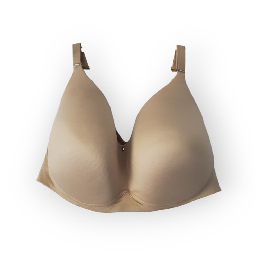 Cacique Beige Invisible Backsmoother Lightly Lined No-Wire Bra 44G Neutral Soft